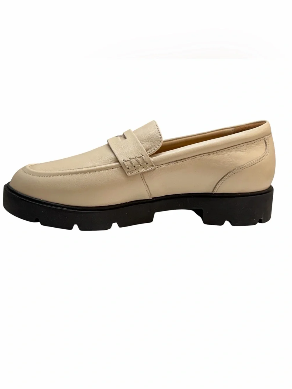 ABEO Boulevard Sand Leather Lug Sole Loafers 8.5 Neutral $180